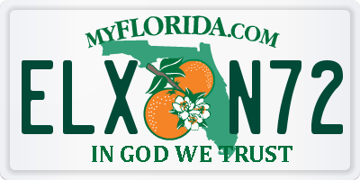 FL license plate ELXN72