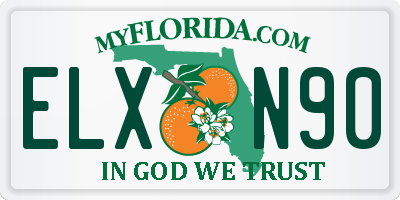 FL license plate ELXN90