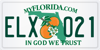 FL license plate ELXO21
