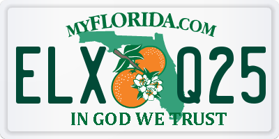 FL license plate ELXQ25