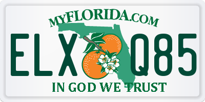 FL license plate ELXQ85