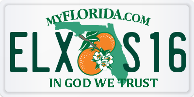FL license plate ELXS16