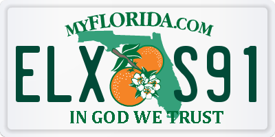 FL license plate ELXS91