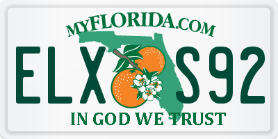FL license plate ELXS92