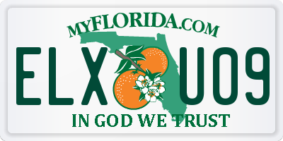 FL license plate ELXU09