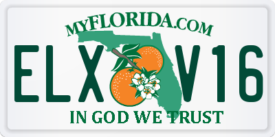 FL license plate ELXV16