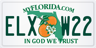 FL license plate ELXW22