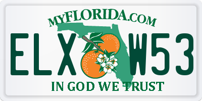 FL license plate ELXW53
