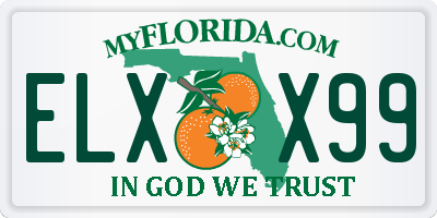 FL license plate ELXX99