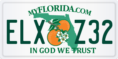 FL license plate ELXZ32