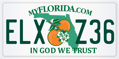 FL license plate ELXZ36