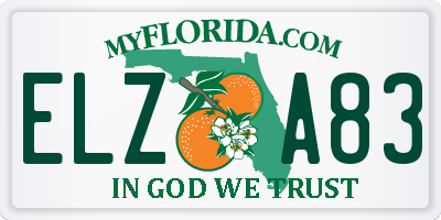FL license plate ELZA83