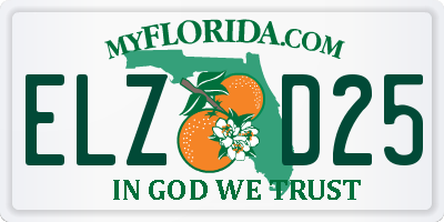 FL license plate ELZD25