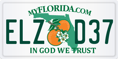 FL license plate ELZD37