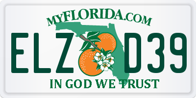 FL license plate ELZD39