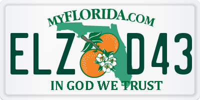 FL license plate ELZD43