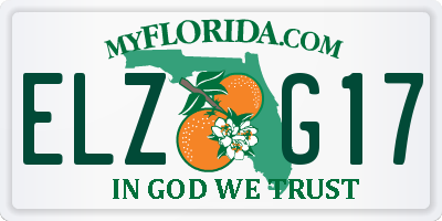 FL license plate ELZG17