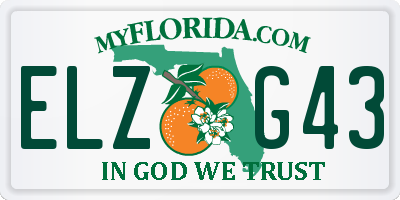 FL license plate ELZG43
