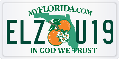 FL license plate ELZU19