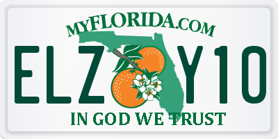 FL license plate ELZY10