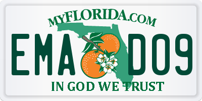 FL license plate EMAD09