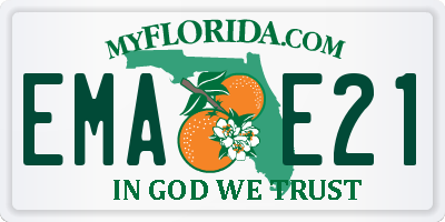 FL license plate EMAE21