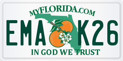 FL license plate EMAK26