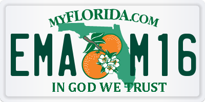 FL license plate EMAM16