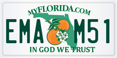 FL license plate EMAM51