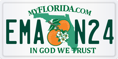 FL license plate EMAN24