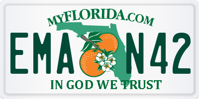 FL license plate EMAN42