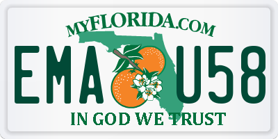 FL license plate EMAU58