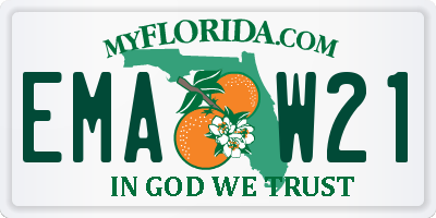 FL license plate EMAW21