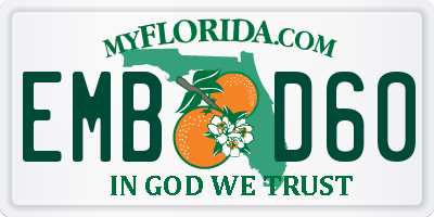 FL license plate EMBD60