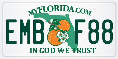 FL license plate EMBF88