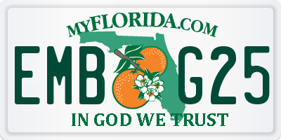 FL license plate EMBG25