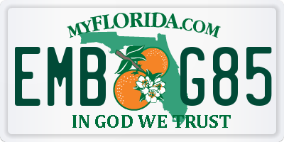 FL license plate EMBG85