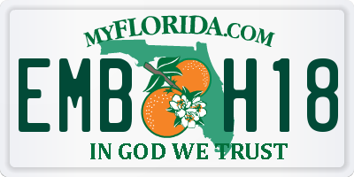 FL license plate EMBH18
