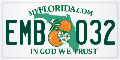 FL license plate EMBO32