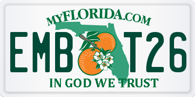 FL license plate EMBT26
