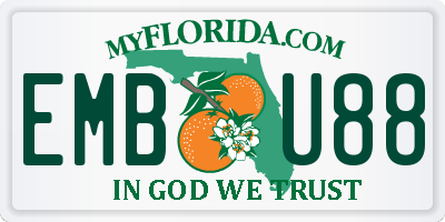 FL license plate EMBU88