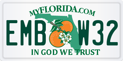 FL license plate EMBW32