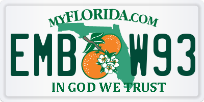 FL license plate EMBW93