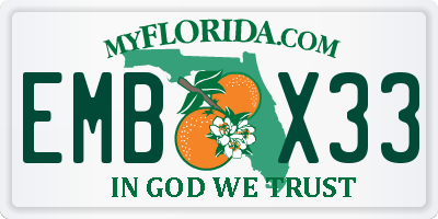 FL license plate EMBX33