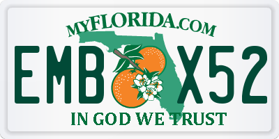 FL license plate EMBX52