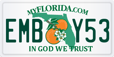 FL license plate EMBY53