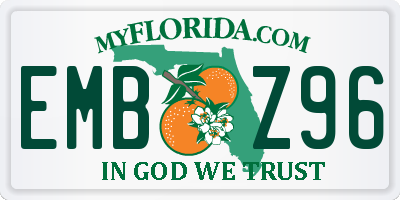 FL license plate EMBZ96