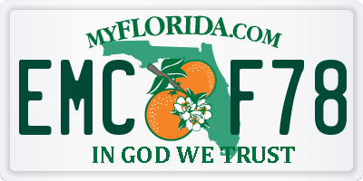 FL license plate EMCF78