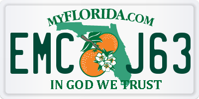 FL license plate EMCJ63