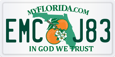 FL license plate EMCJ83